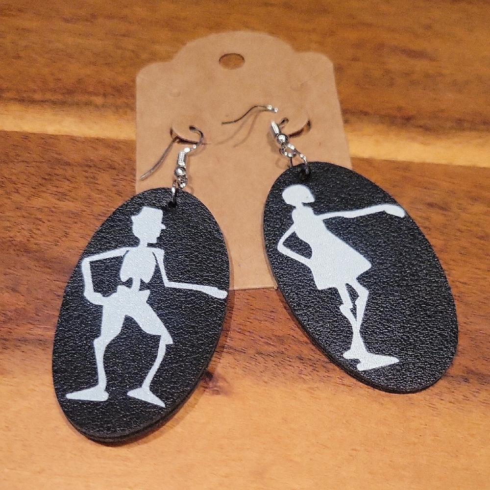 Black and White Skeleton Earrings